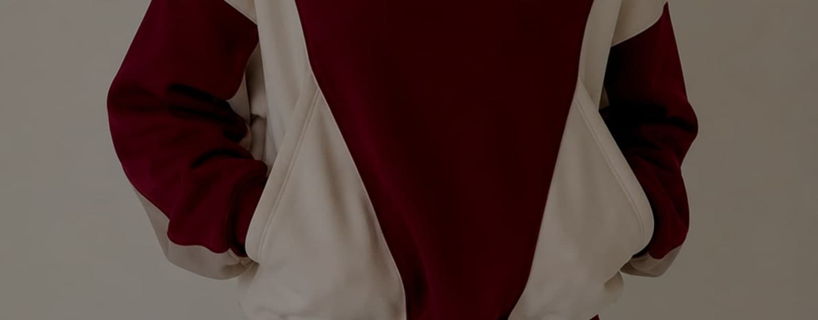 Cream on burgundy