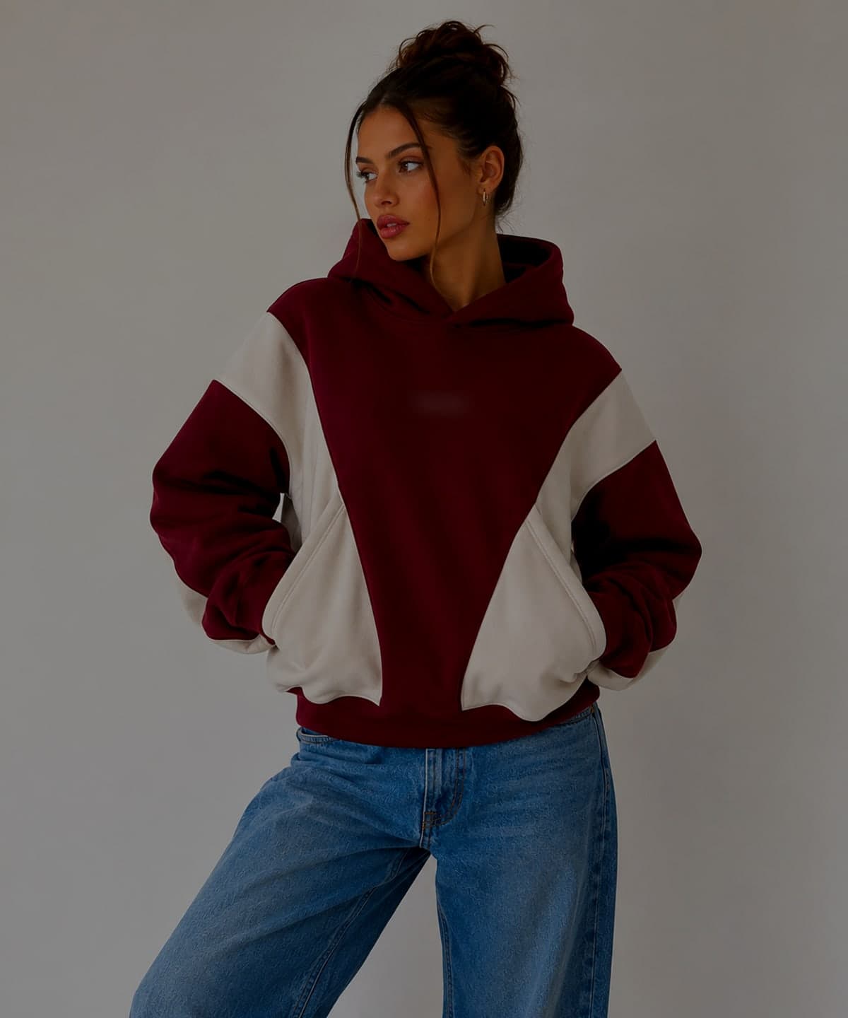 Dreams Hoodie in wine, front